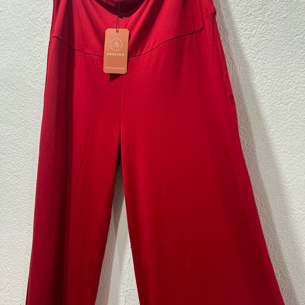AROLINA  Red stretch yoga Women's Pants wide‎ leg gym. - Picture 3 of 16